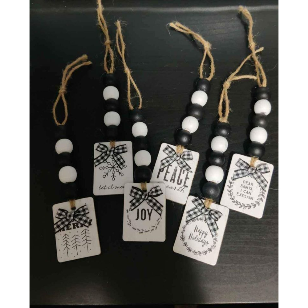 Handmade Christmas Ornaments (black/white) Bundle